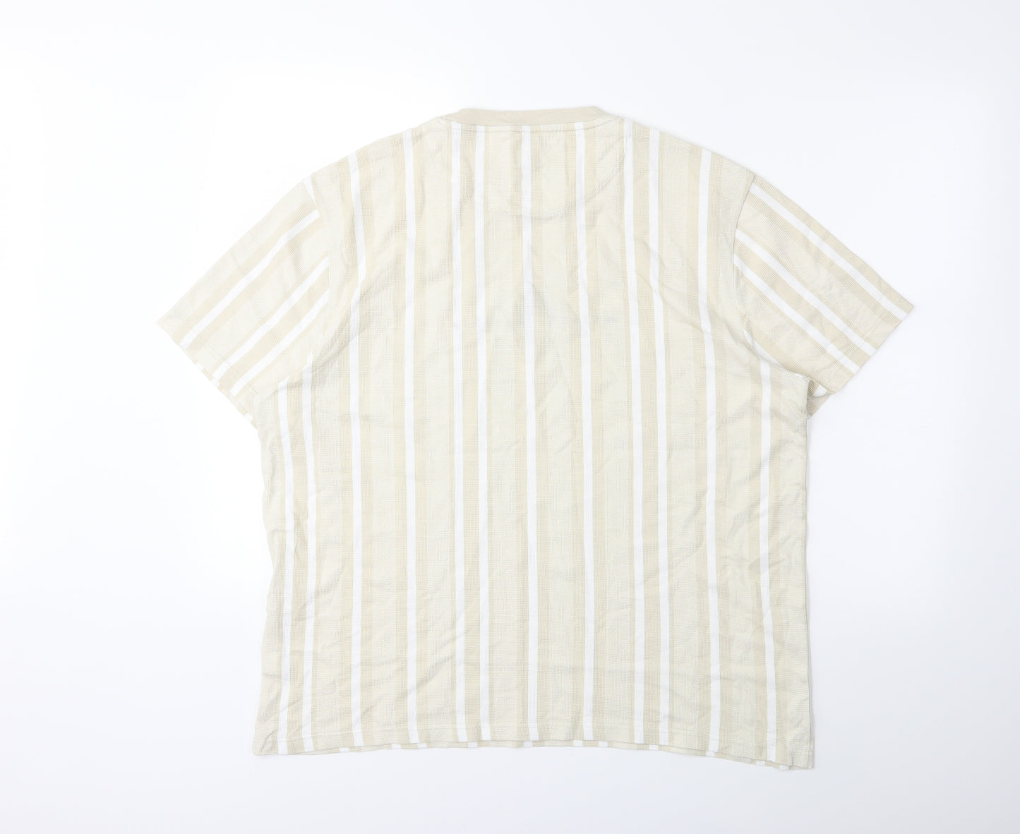 River Island Mens Beige Striped   T-Shirt Size XL