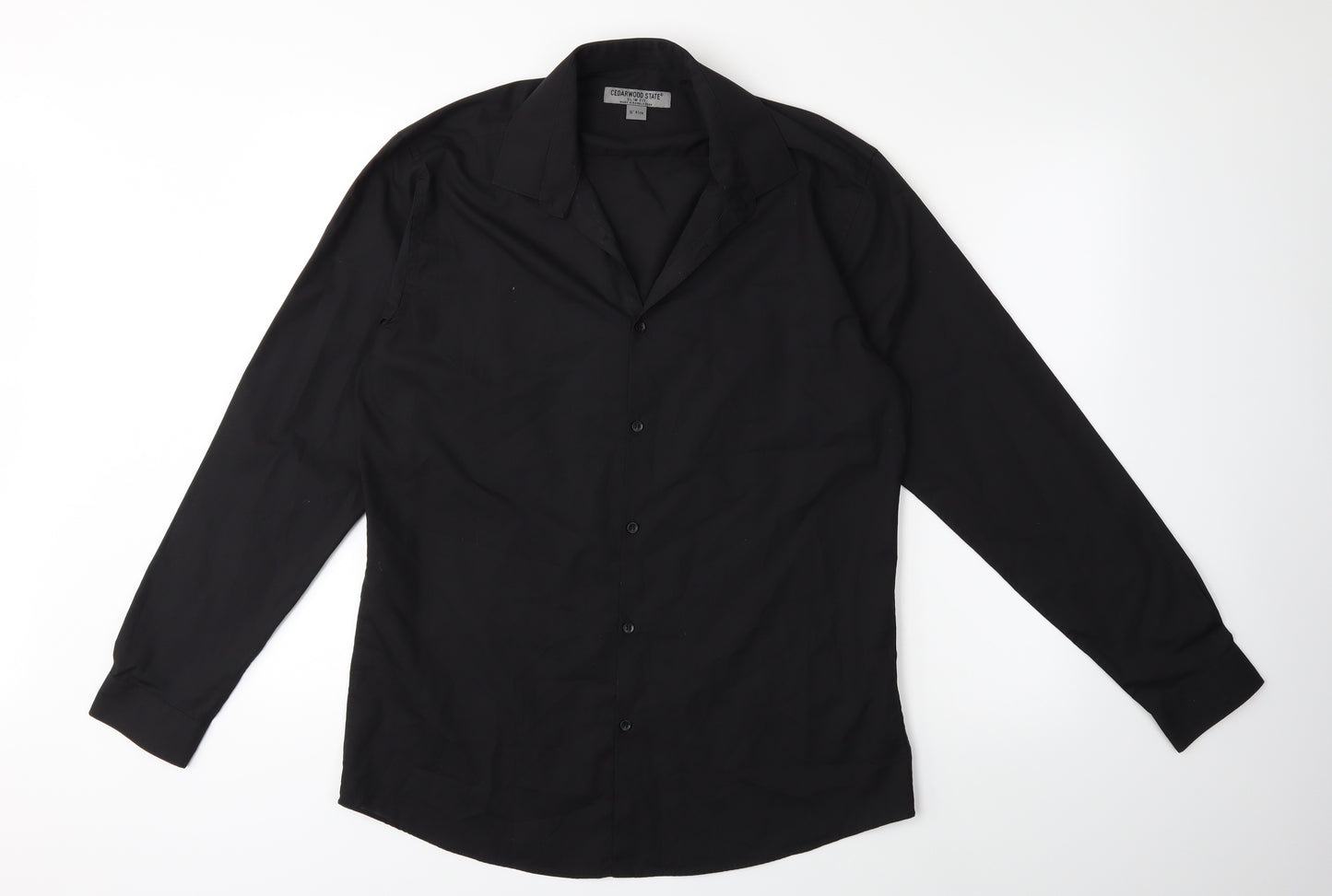 Cedar Wood State Mens Black    Button-Up Size 16