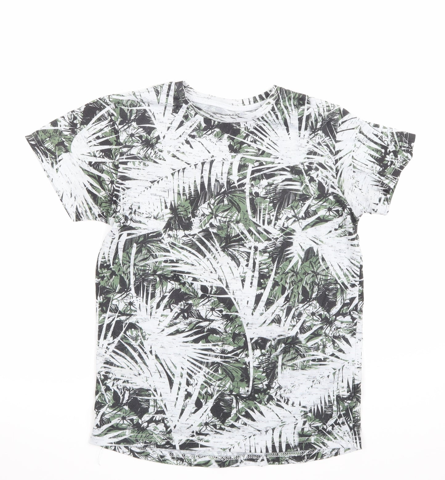 Primark Boys White Floral  Pullover T-Shirt Size 11-12 Years
