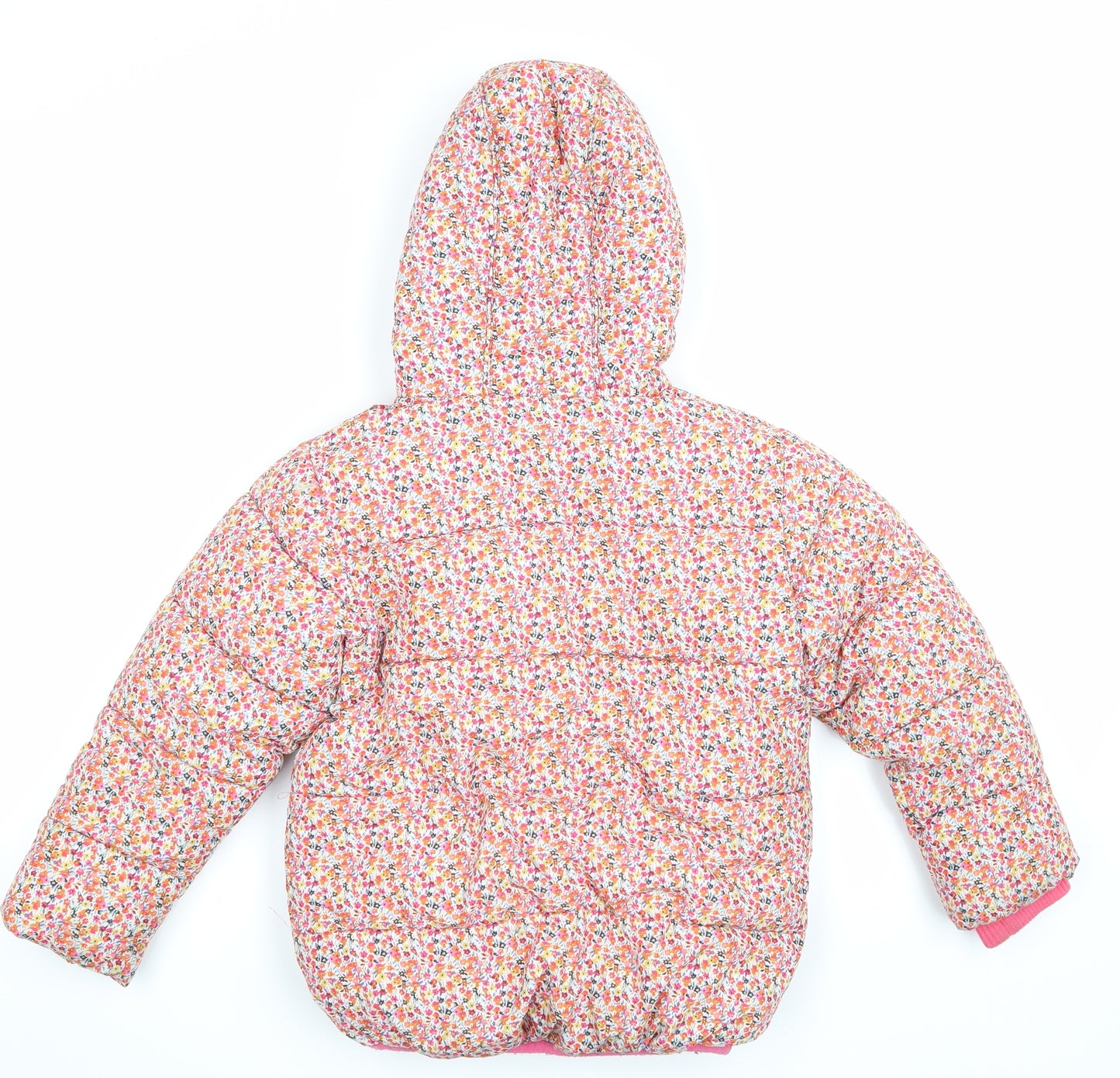 NEXT Girls Pink Floral  Puffer Jacket Jacket Size 5-6 Years