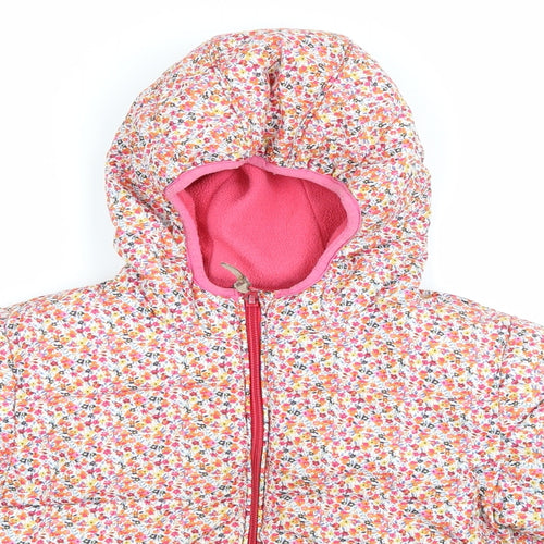 NEXT Girls Pink Floral  Puffer Jacket Jacket Size 5-6 Years