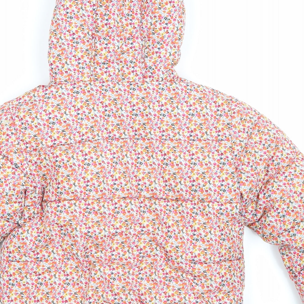 NEXT Girls Pink Floral  Puffer Jacket Jacket Size 5-6 Years