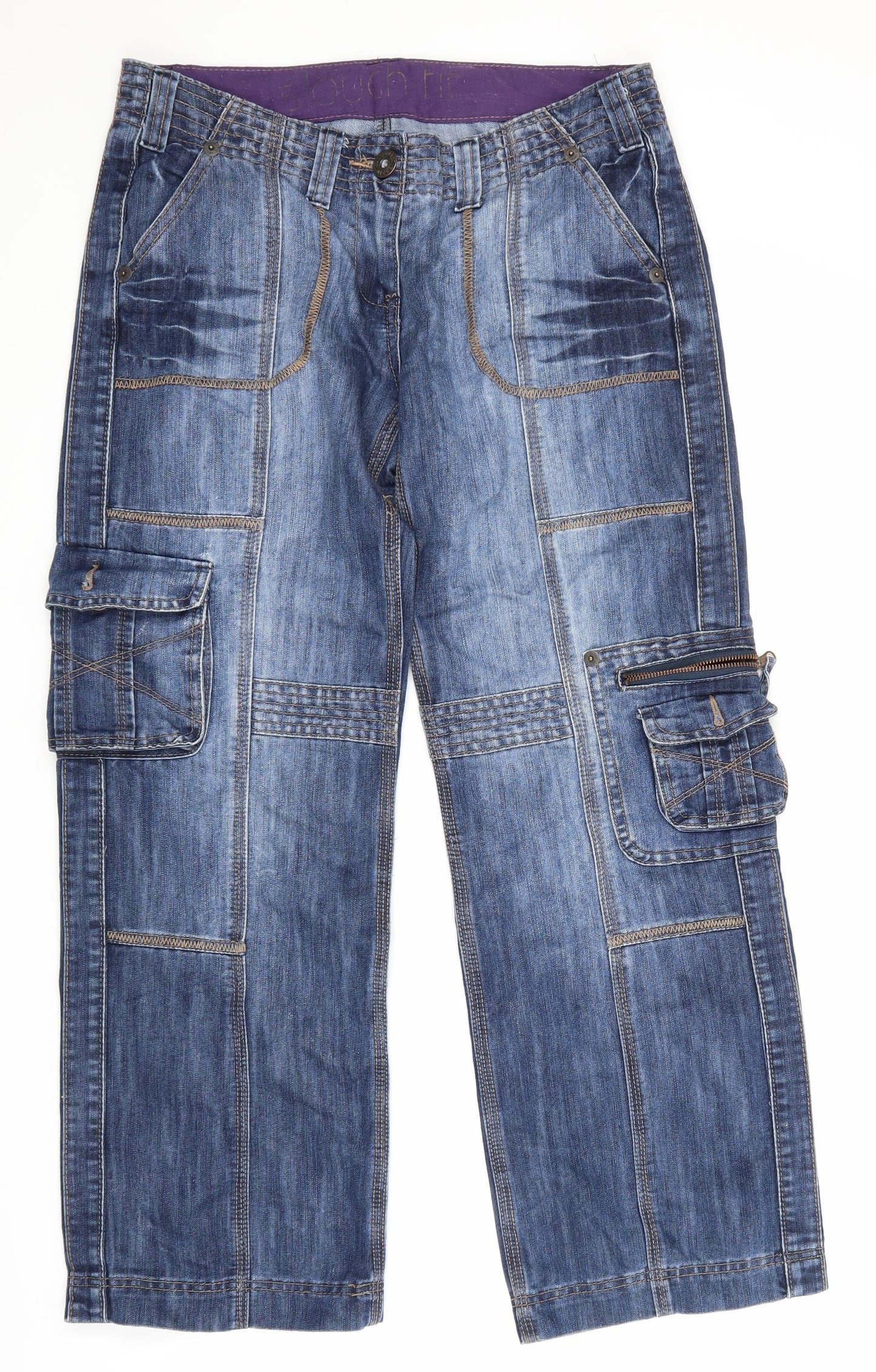 St Bernard Womens Blue  Denim Wide-Leg Jeans Size 12