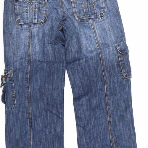 St Bernard Womens Blue  Denim Wide-Leg Jeans Size 12