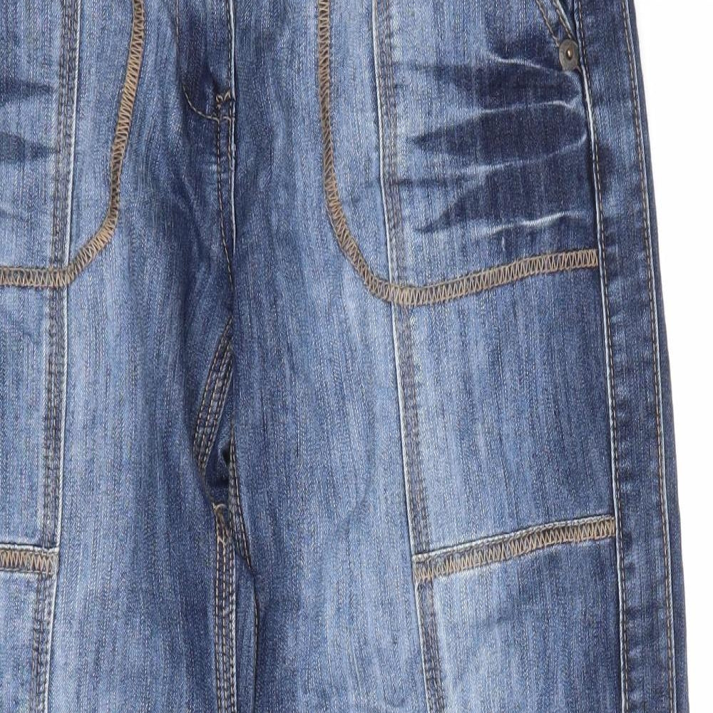 St Bernard Womens Blue  Denim Wide-Leg Jeans Size 12