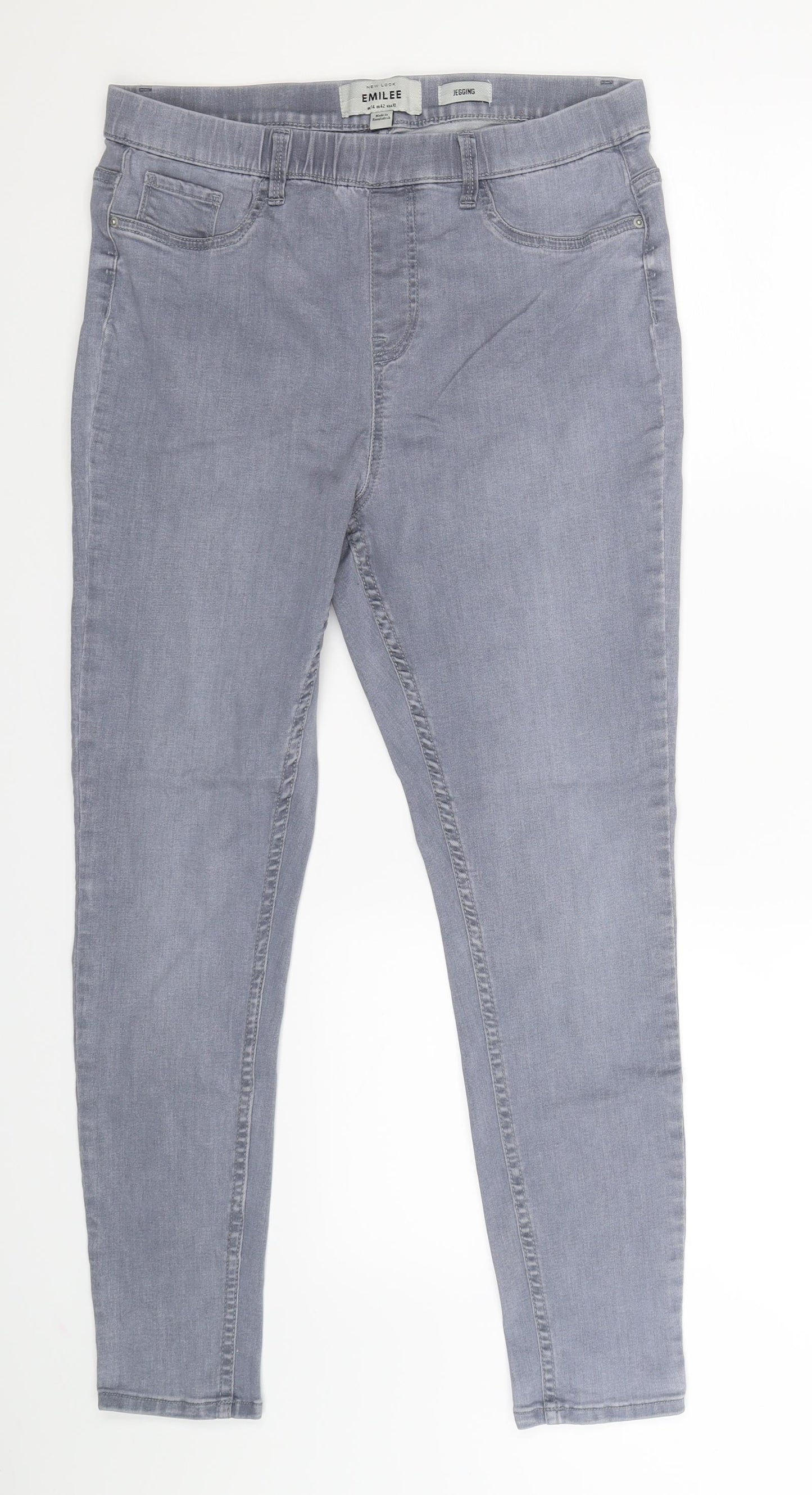New Look Womens Grey  Denim Jegging Jeans Size 14 L27 in
