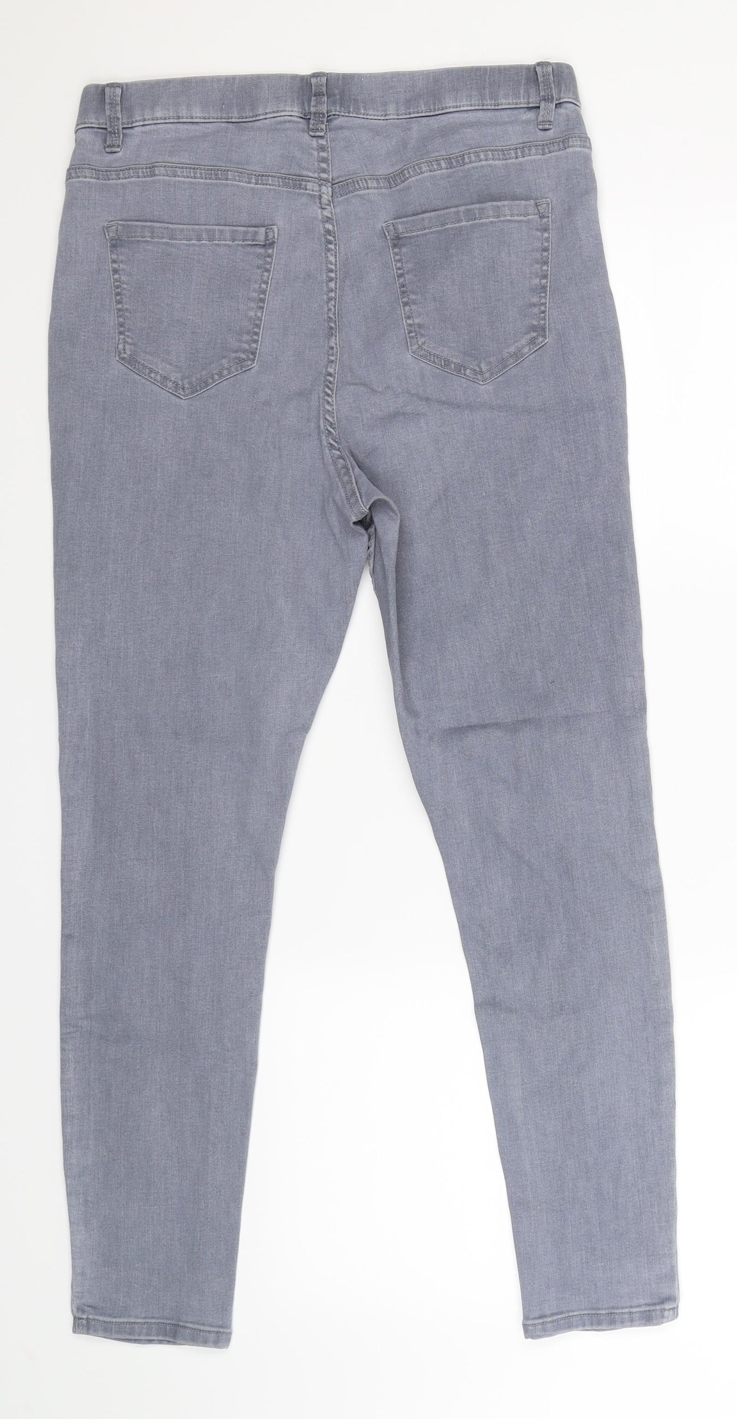 New Look Womens Grey  Denim Jegging Jeans Size 14 L27 in