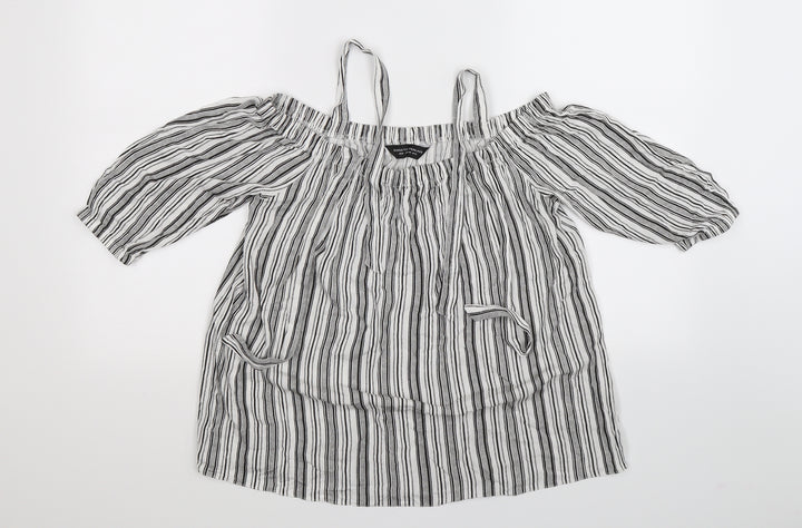 Dorothy Perkins Womens Multicoloured Striped Basic Blouse Size 12
