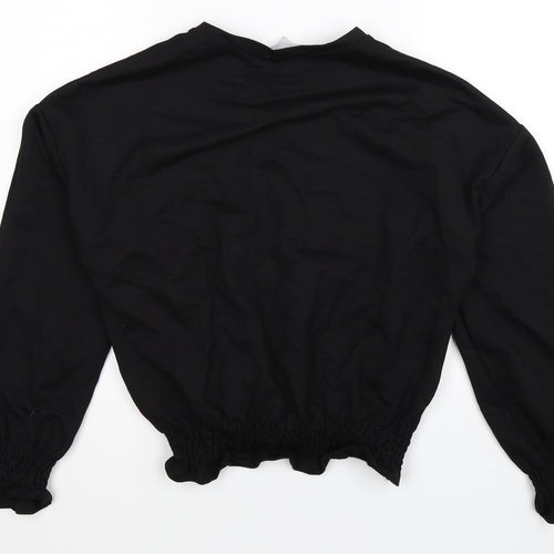 Red Herring Womens Black   Pullover Sweatshirt Size 10