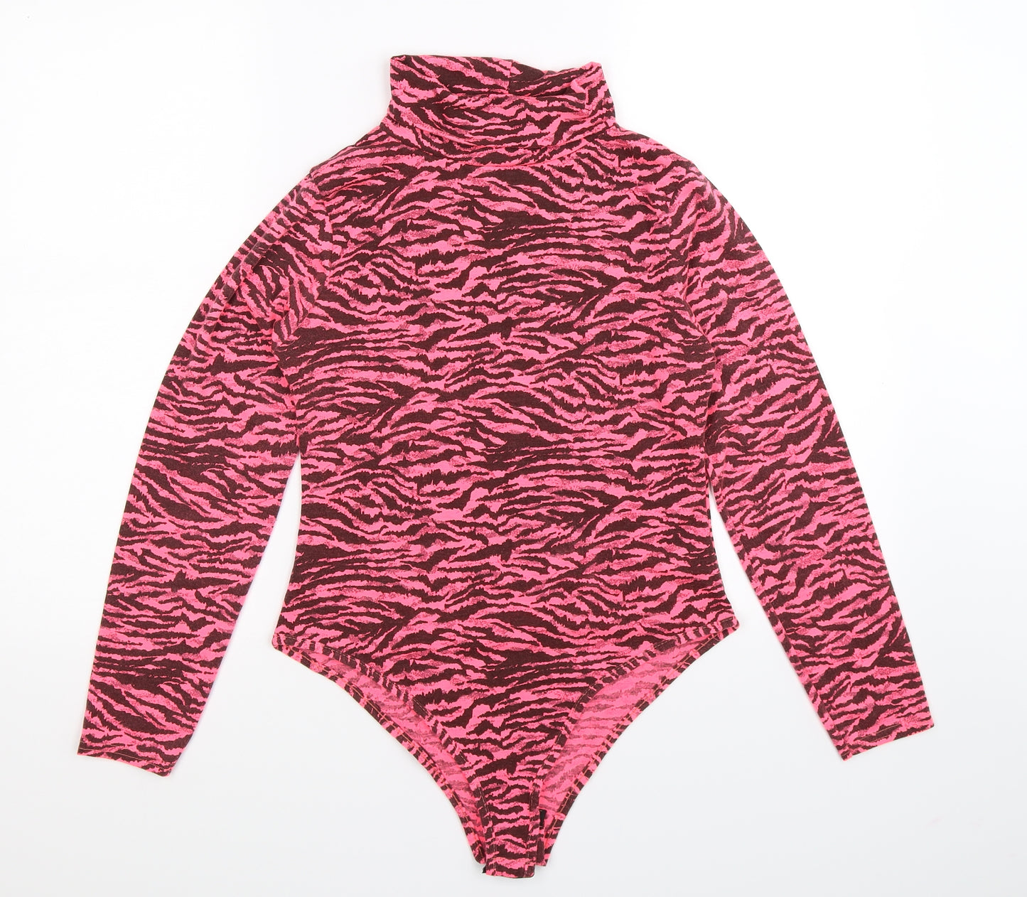 I SAW IT FIRST Womens Pink Animal Print  Bodysuit One-Piece Size 14