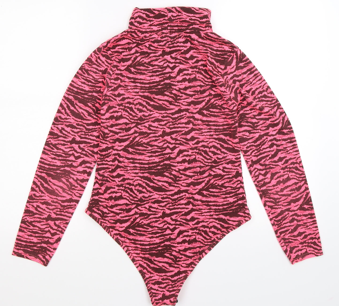 I SAW IT FIRST Womens Pink Animal Print  Bodysuit One-Piece Size 14