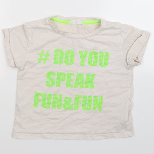 Fun & Fun Girls White   Basic T-Shirt Size M
