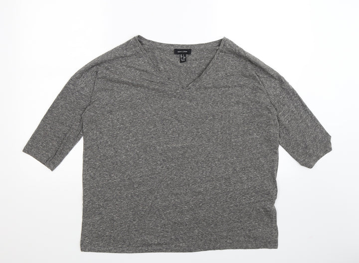 New Look Womens Grey Basic T-Shirt Size S - Oversized