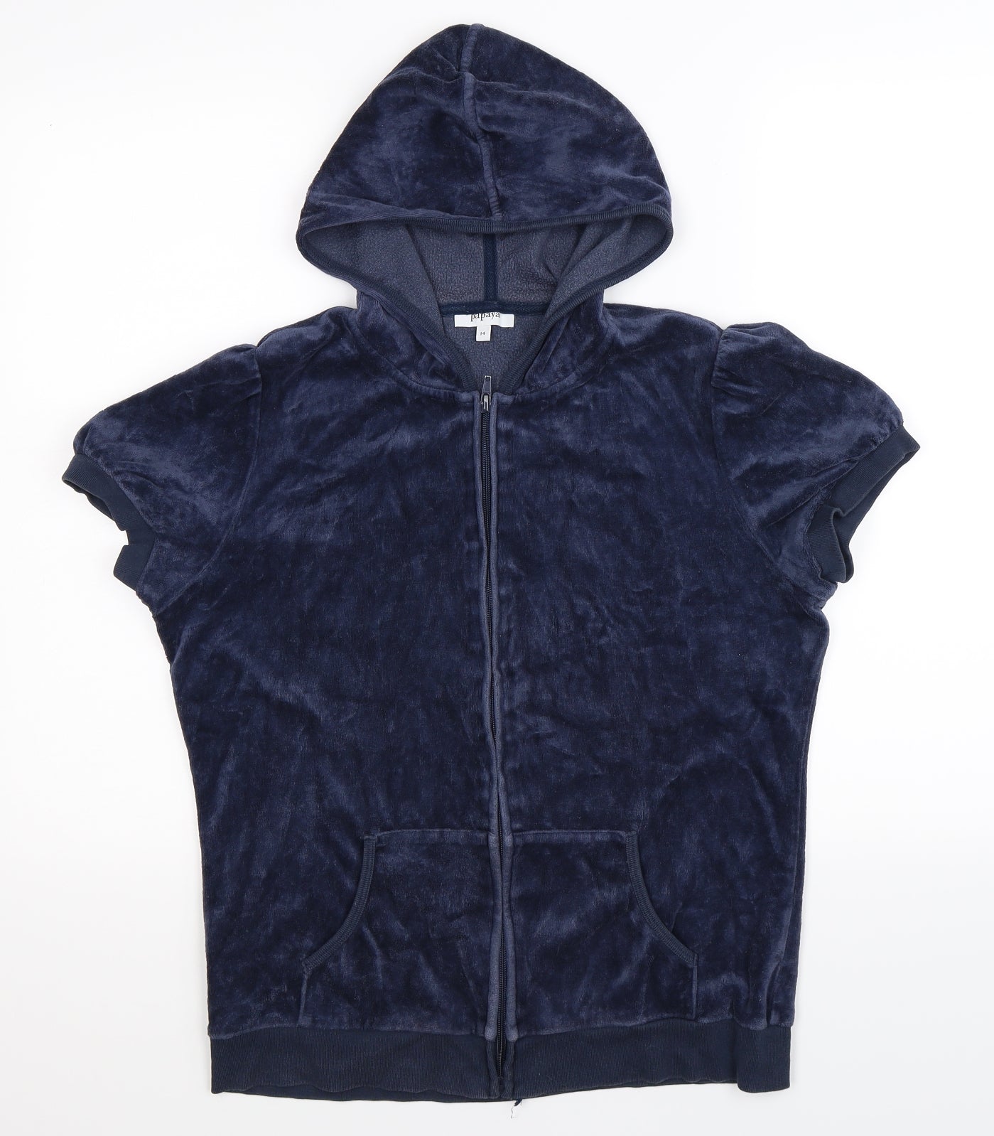 Papaya Womens Blue   Full Zip Hoodie Size 14