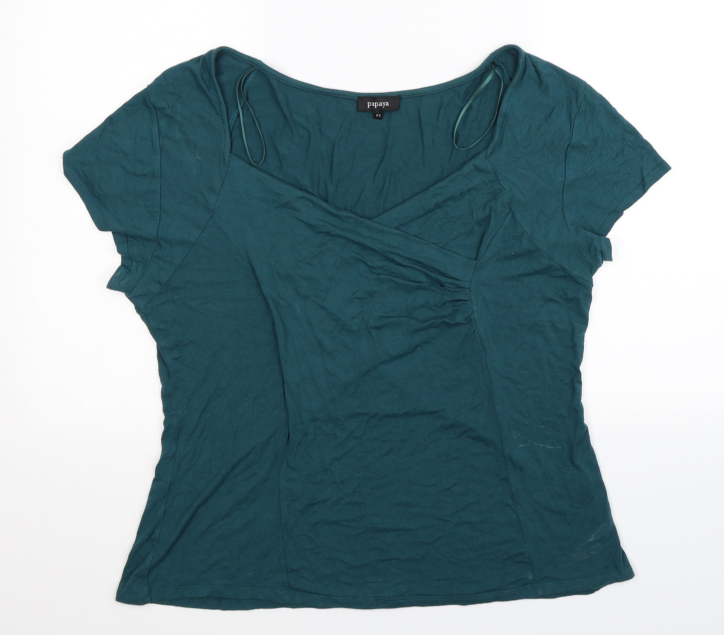 Papaya Womens Blue   Basic T-Shirt Size 22
