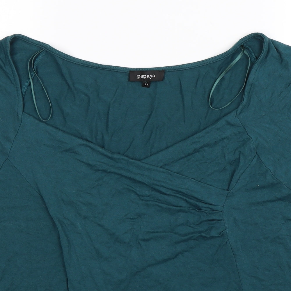 Papaya Womens Blue   Basic T-Shirt Size 22