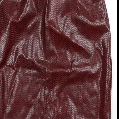 Preworn Womens Brown Animal Print  Straight & Pencil Skirt Size 28 in  - Faux Leather