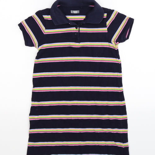 NEXT Girls Multicoloured Striped  Shirt Dress  Size 7 Years