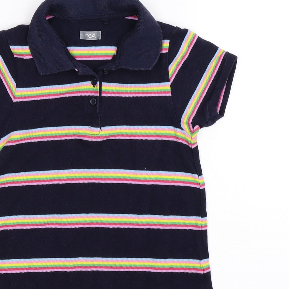 NEXT Girls Multicoloured Striped  Shirt Dress  Size 7 Years