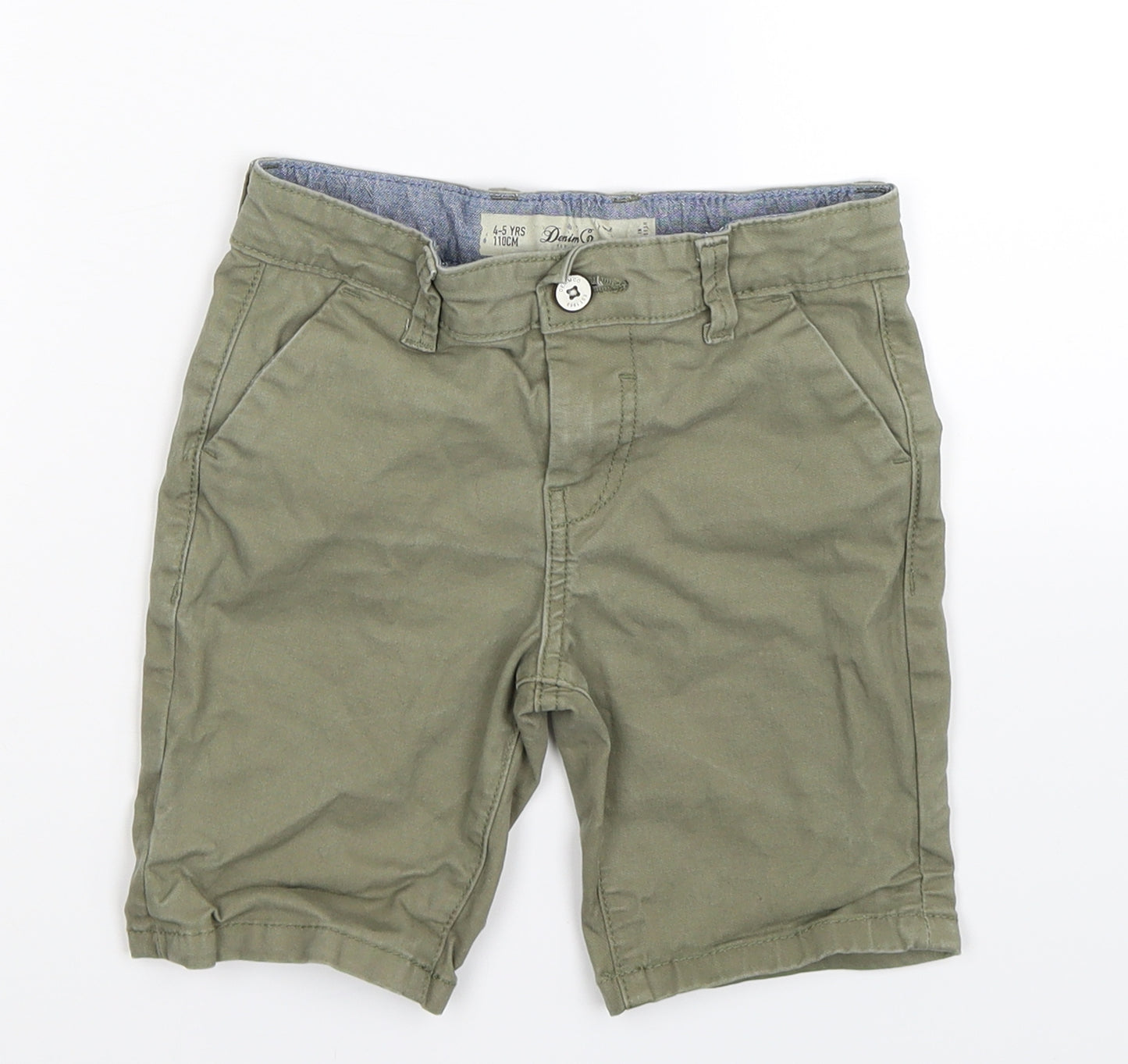 Denim Co Boys Green   Chino Trousers Size 4-5 Years