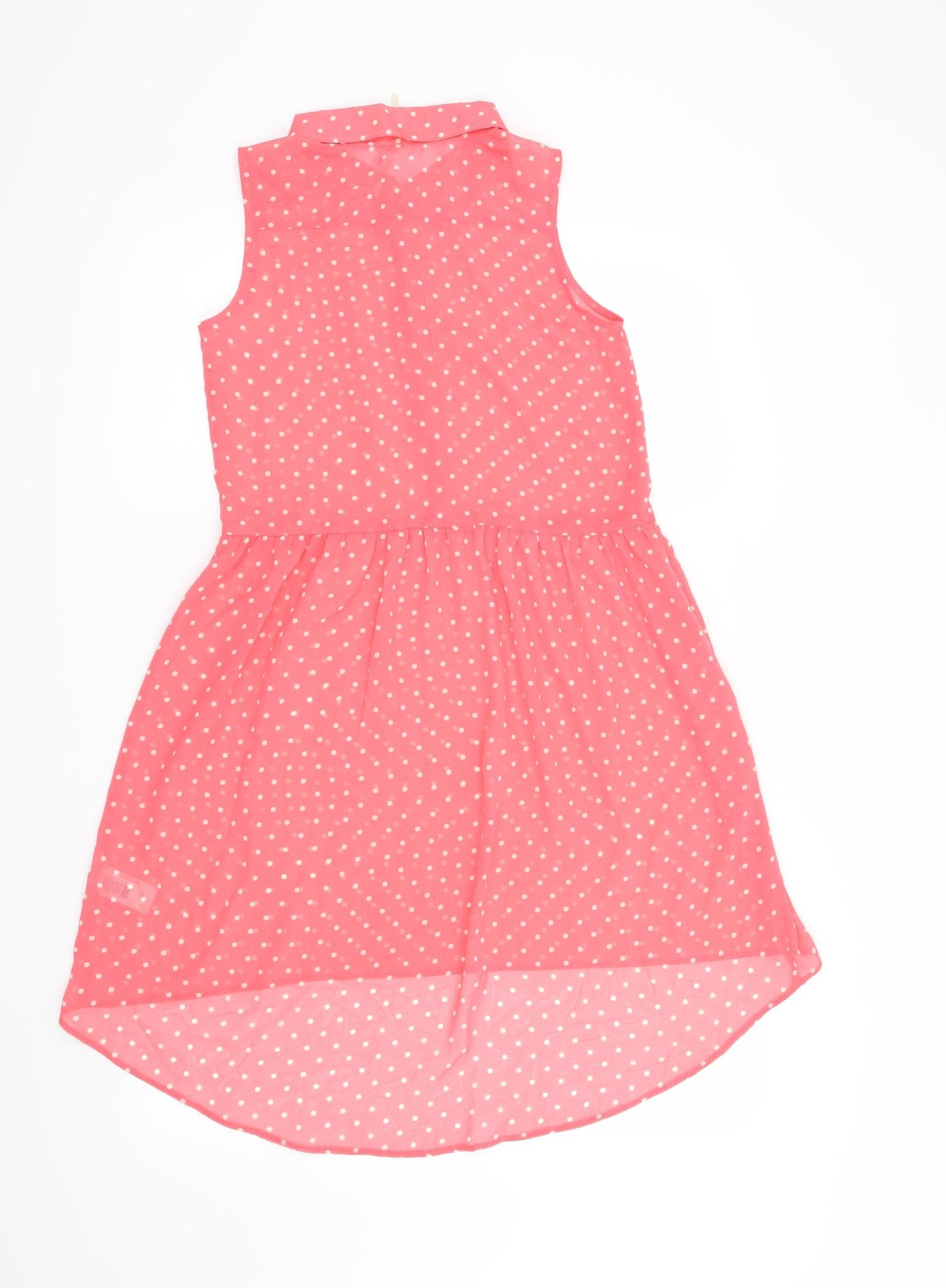 NEXT Girls Pink Polka Dot  Shirt Dress  Size 12 Years