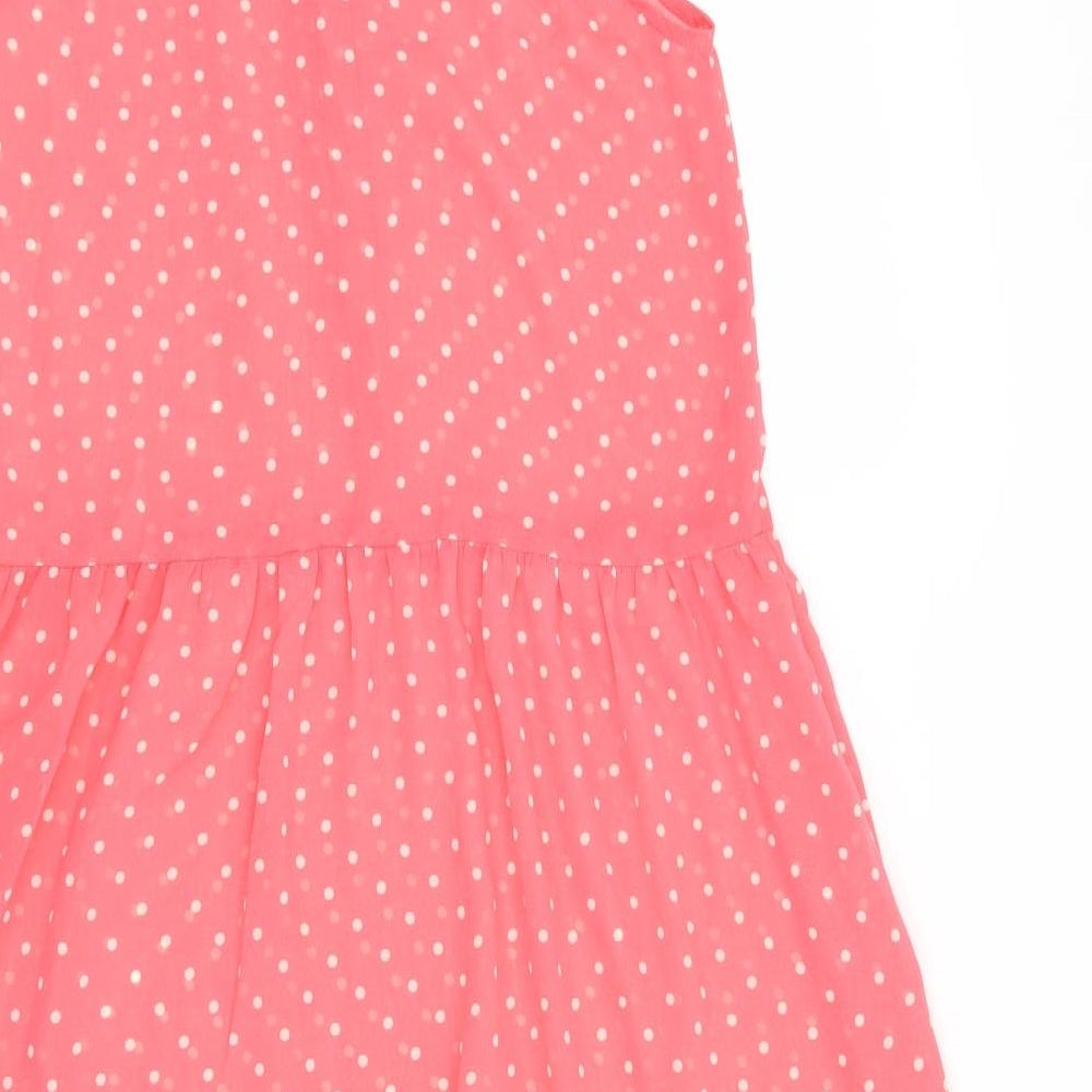 NEXT Girls Pink Polka Dot  Shirt Dress  Size 12 Years