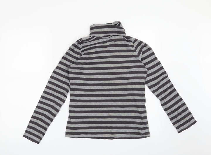La Redoute Womens Grey Striped Henley Sweatshirt Size 10