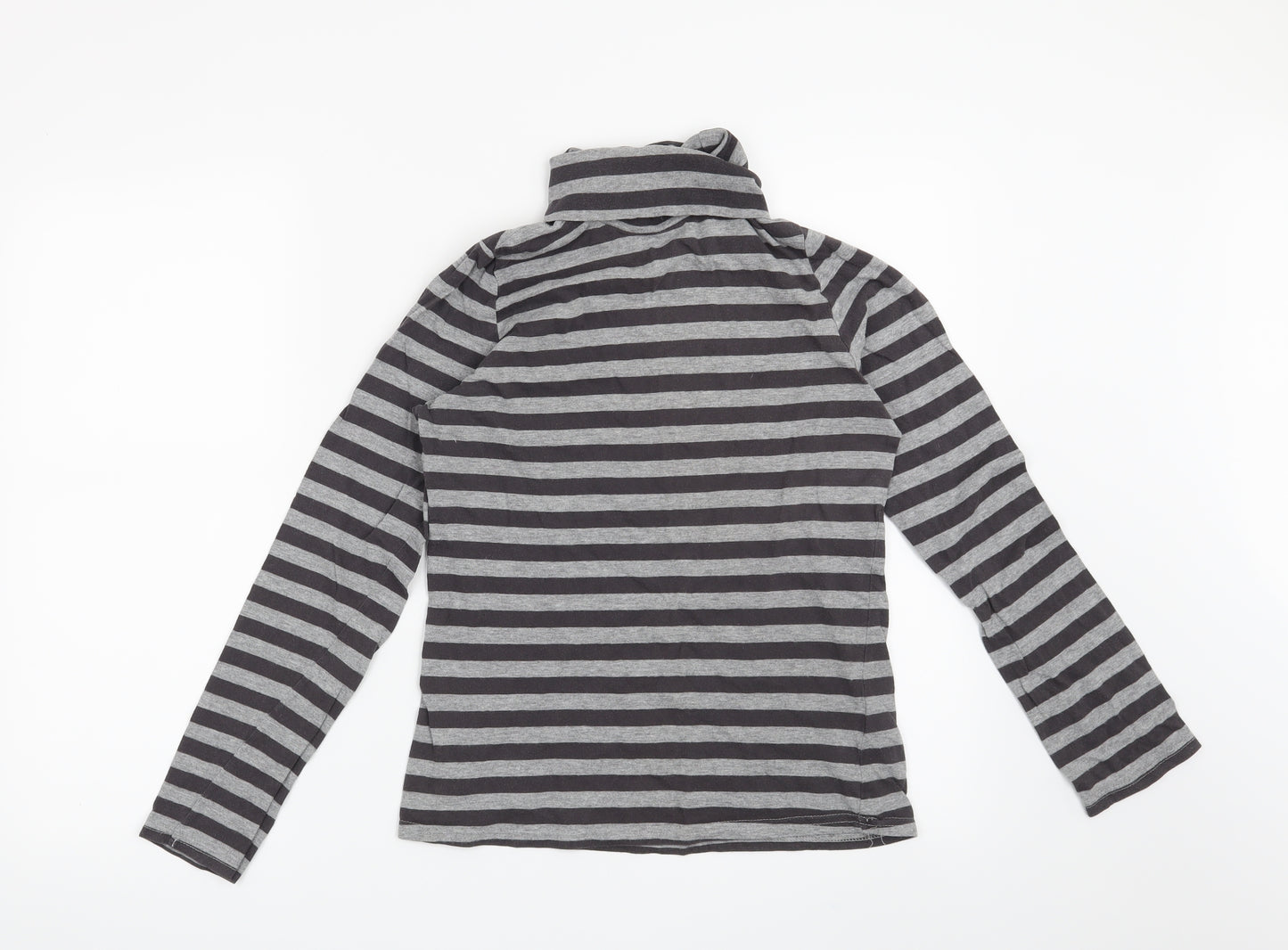 La Redoute Womens Grey Striped  Henley Sweatshirt Size 10