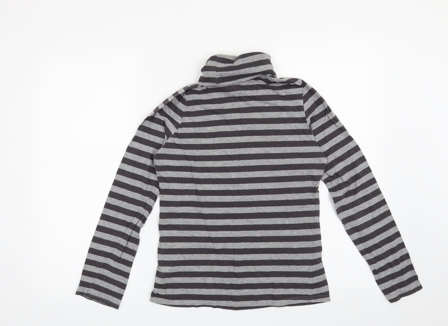 La Redoute Womens Grey Striped  Henley Sweatshirt Size 10