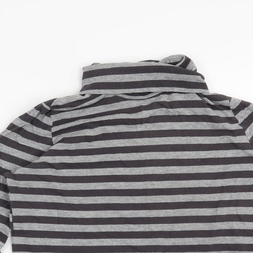 La Redoute Womens Grey Striped  Henley Sweatshirt Size 10