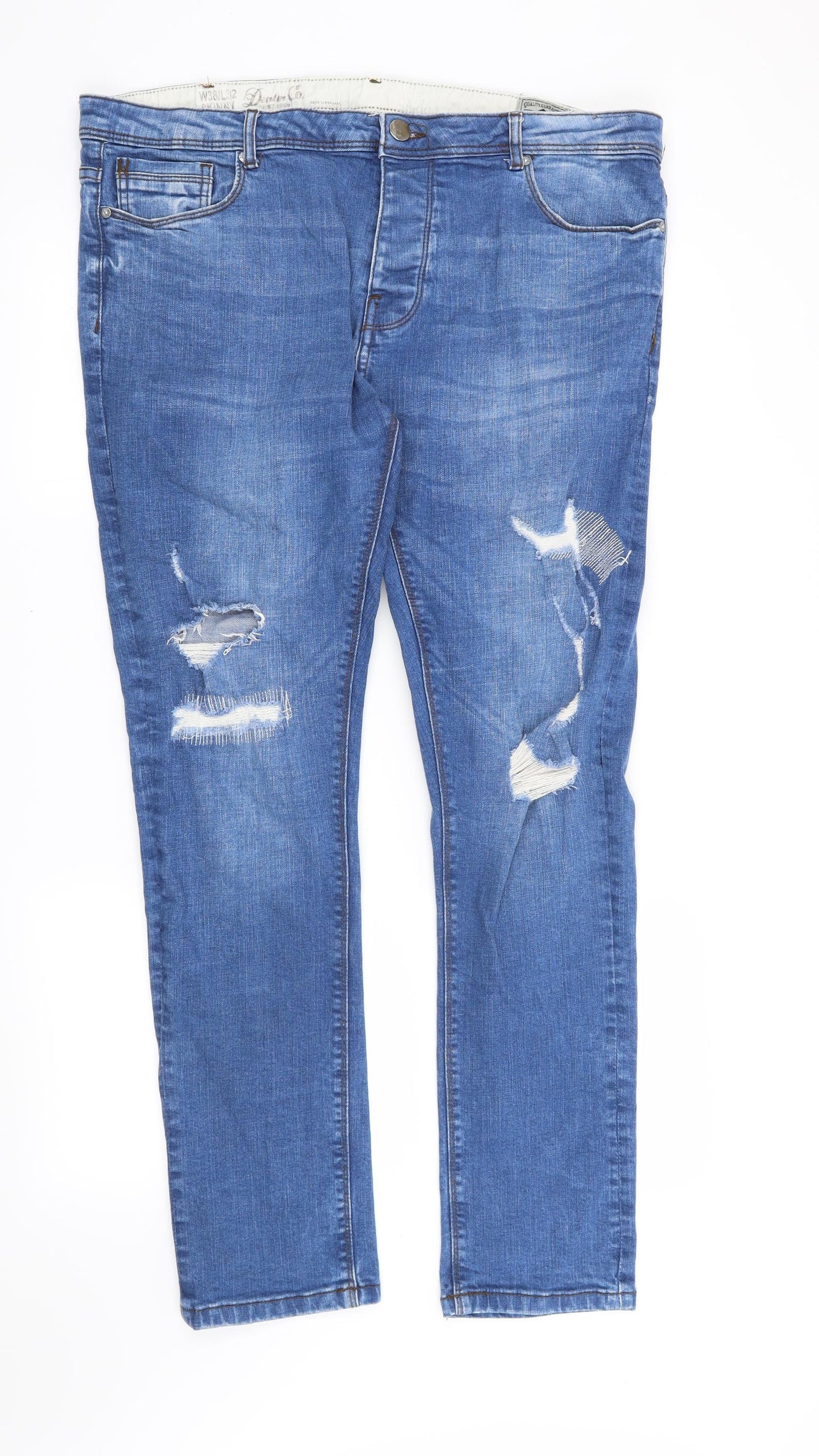 Denim CO Mens Blue   Straight Jeans Size 38 in L32 in