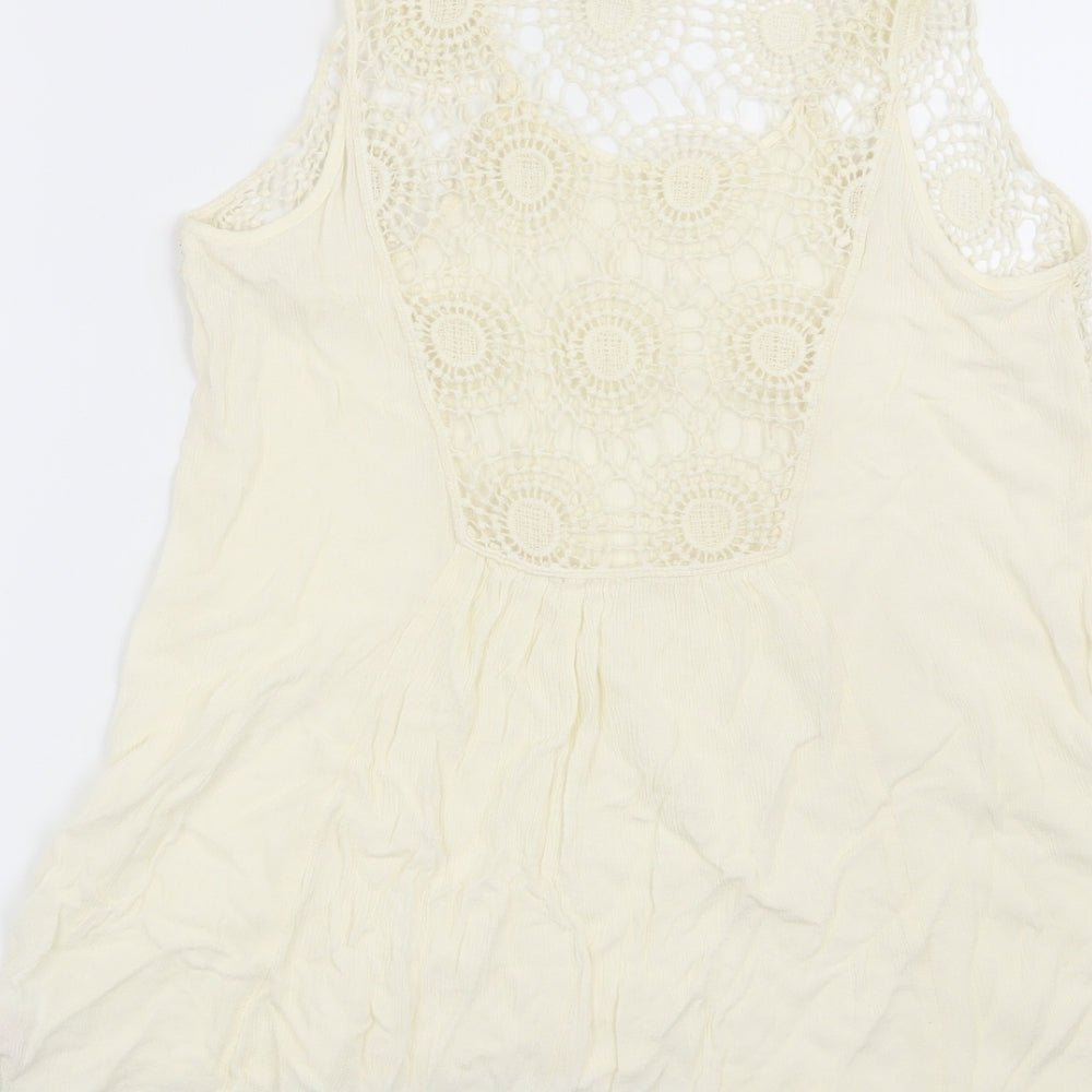 Apricot Womens Beige Geometric  Basic Blouse Size 12
