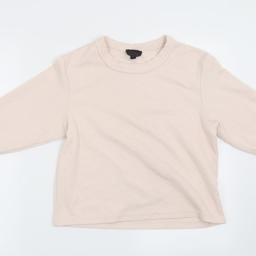 Topshop Womens Pink Geometric  Pullover Sweatshirt Size 8