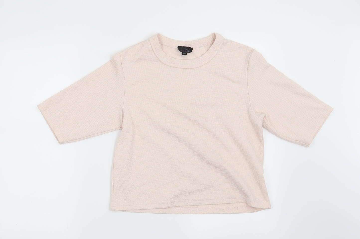 Topshop Womens Pink Geometric  Pullover Sweatshirt Size 8