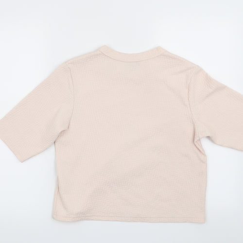 Topshop Womens Pink Geometric  Pullover Sweatshirt Size 8