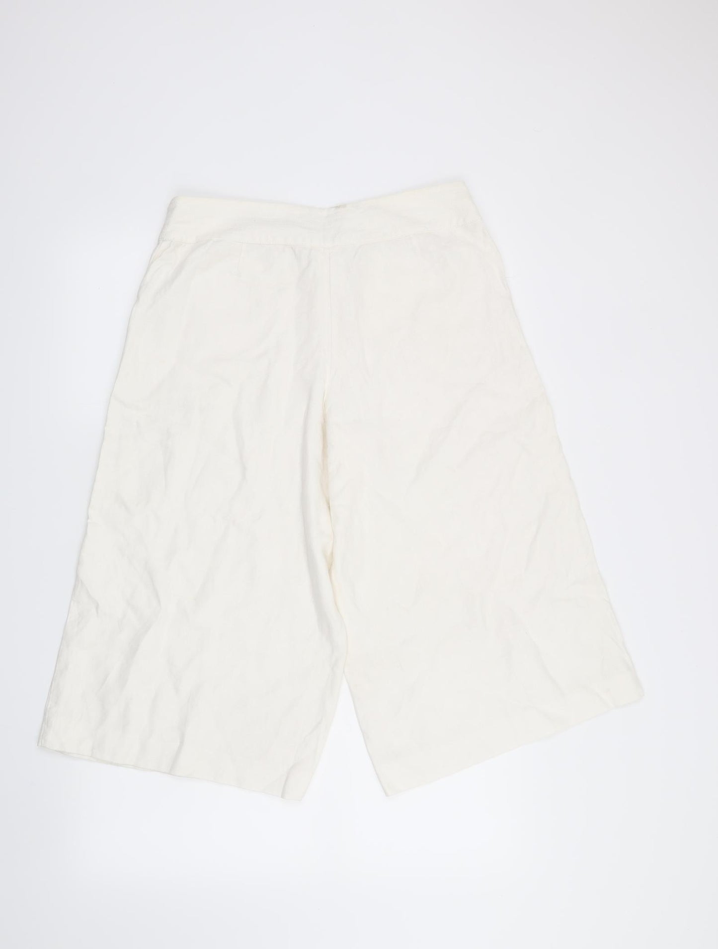 NEXT Womens White   Cropped Trousers Size 12 L20 in