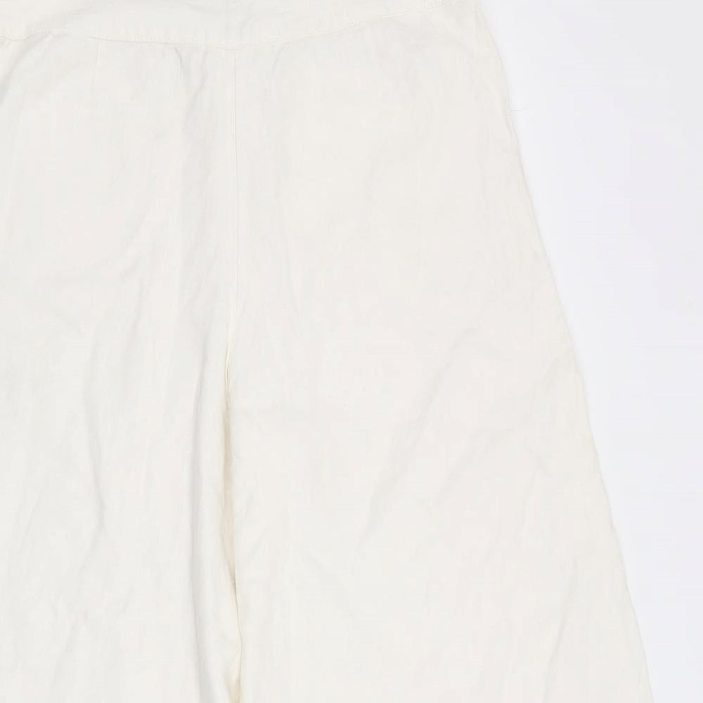 NEXT Womens White   Cropped Trousers Size 12 L20 in
