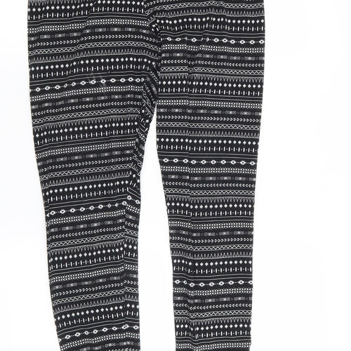 Preworn Womens Black Geometric  Capri Leggings Size M L31 in