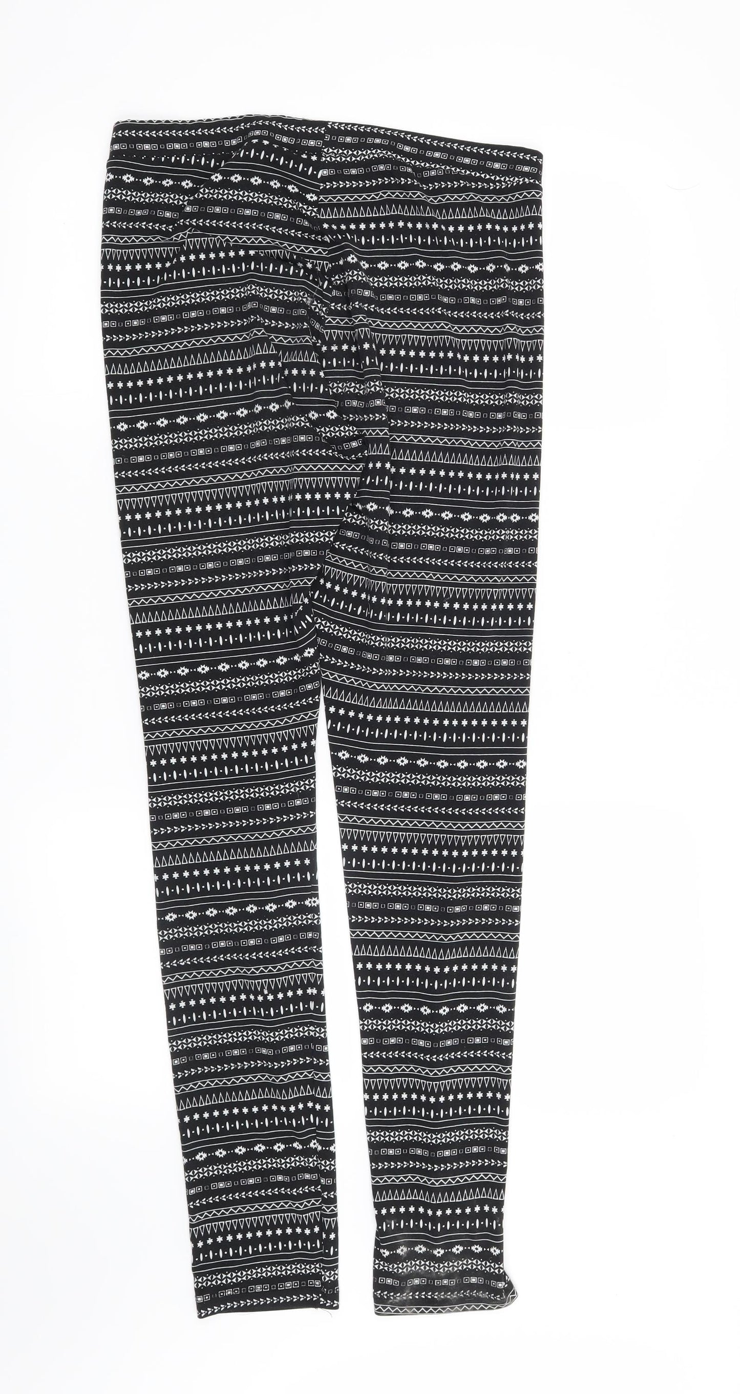 Preworn Womens Black Geometric  Capri Leggings Size M L31 in
