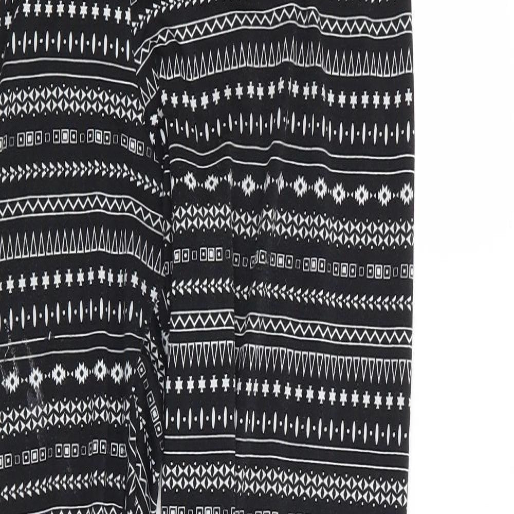 Preworn Womens Black Geometric  Capri Leggings Size M L31 in