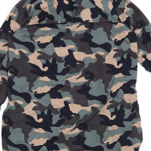 H&M Womens Grey Camouflage  Basic Blouse Size 6