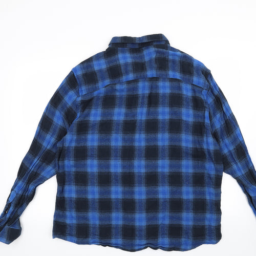ACW85 Mens Blue Check   Button-Up Size 3XL