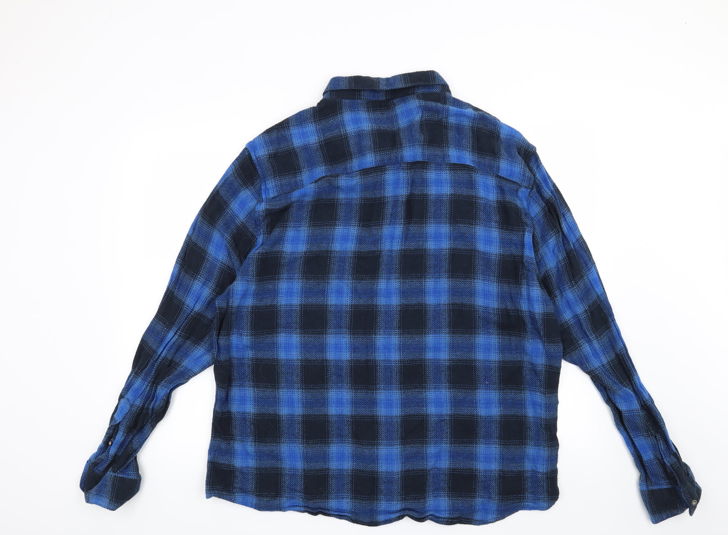 ACW85 Mens Blue Check   Button-Up Size 3XL