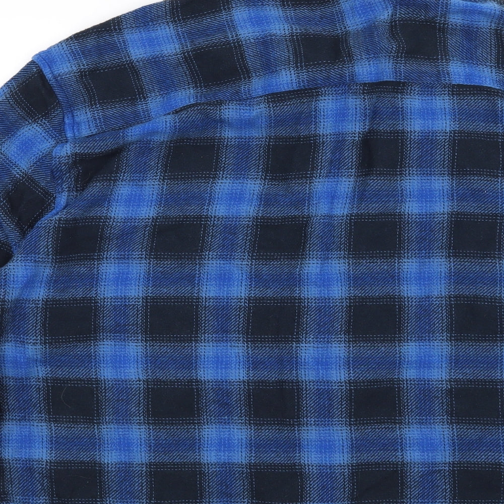 ACW85 Mens Blue Check   Button-Up Size 3XL