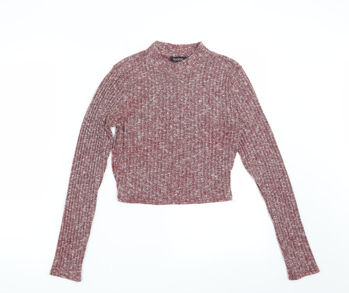 Boohoo Womens Red Pullover Sweatshirt Size 8