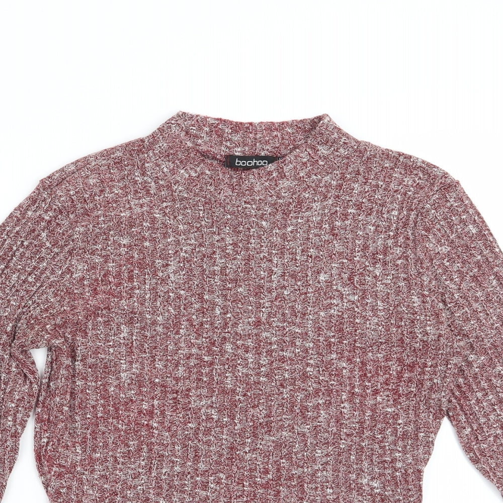 Boohoo Womens Red   Pullover Sweatshirt Size 8