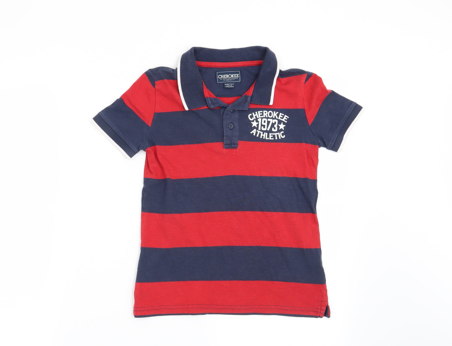 Cherokee Boys Red Striped  Basic Polo Size 7-8 Years
