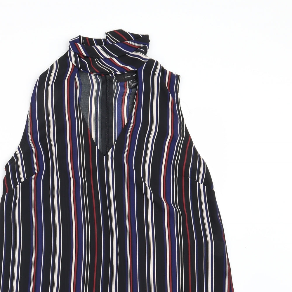Atmosphere Womens Black Striped  Basic Blouse Size 8