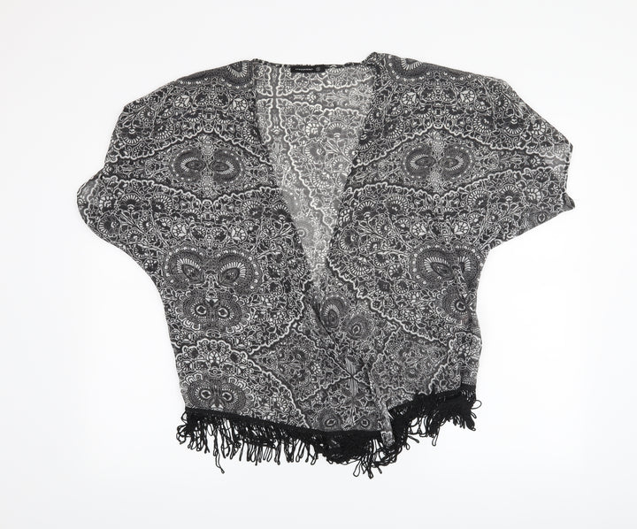 Atmosphere Womens Black Floral Cardigan Jumper Size S
