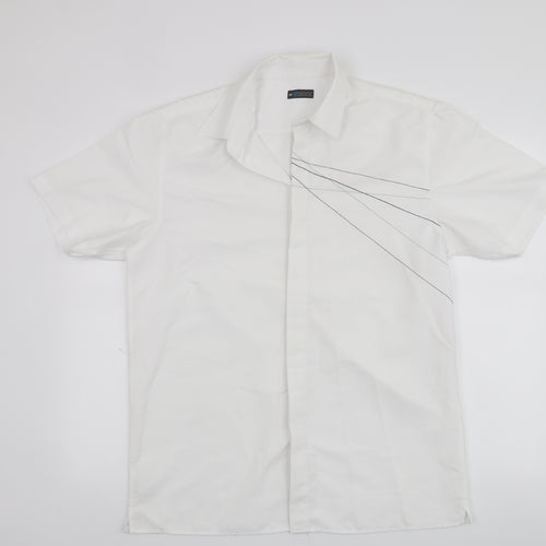 Etcetera Mens White    Button-Up Size M